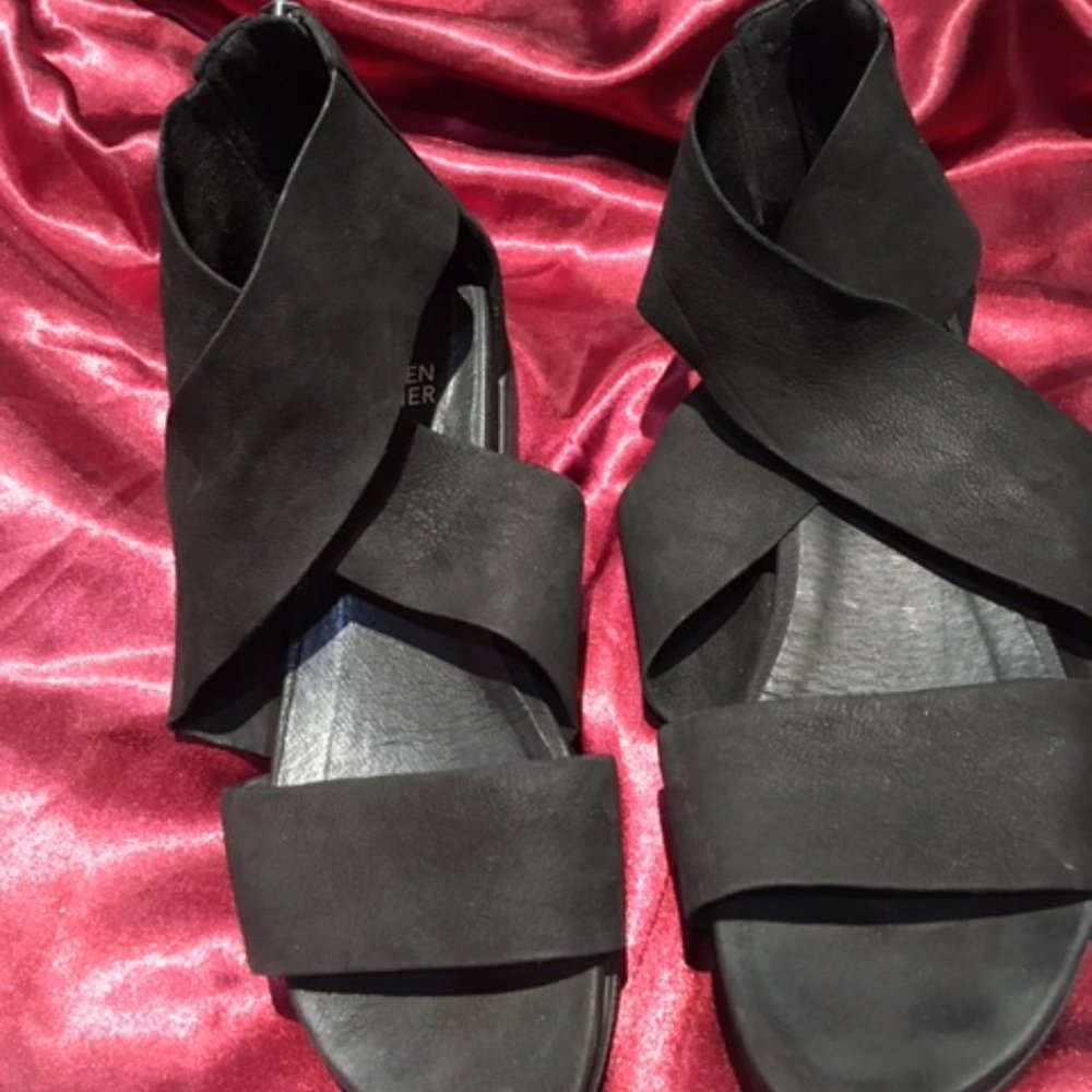 Eileen Fisher Suede platform sandals 9M
